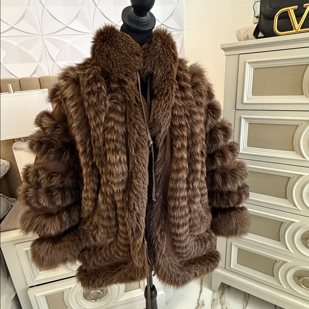 Luxurious Brown Fox Fur Jacket